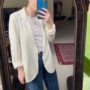 Silence + Noise Cream Blazer